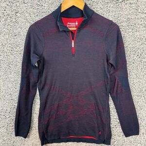 Smartwool Pullover Womens Large Merino Intraknit 200 1/4 Zip Base Layer Hiking